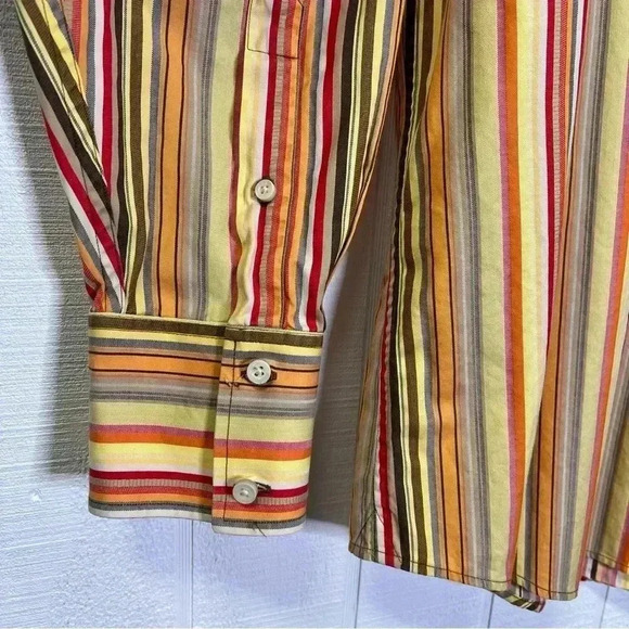 Banana Republic Mens Yellow Striped Dress Shirt Size XL - Picture 3 of 7